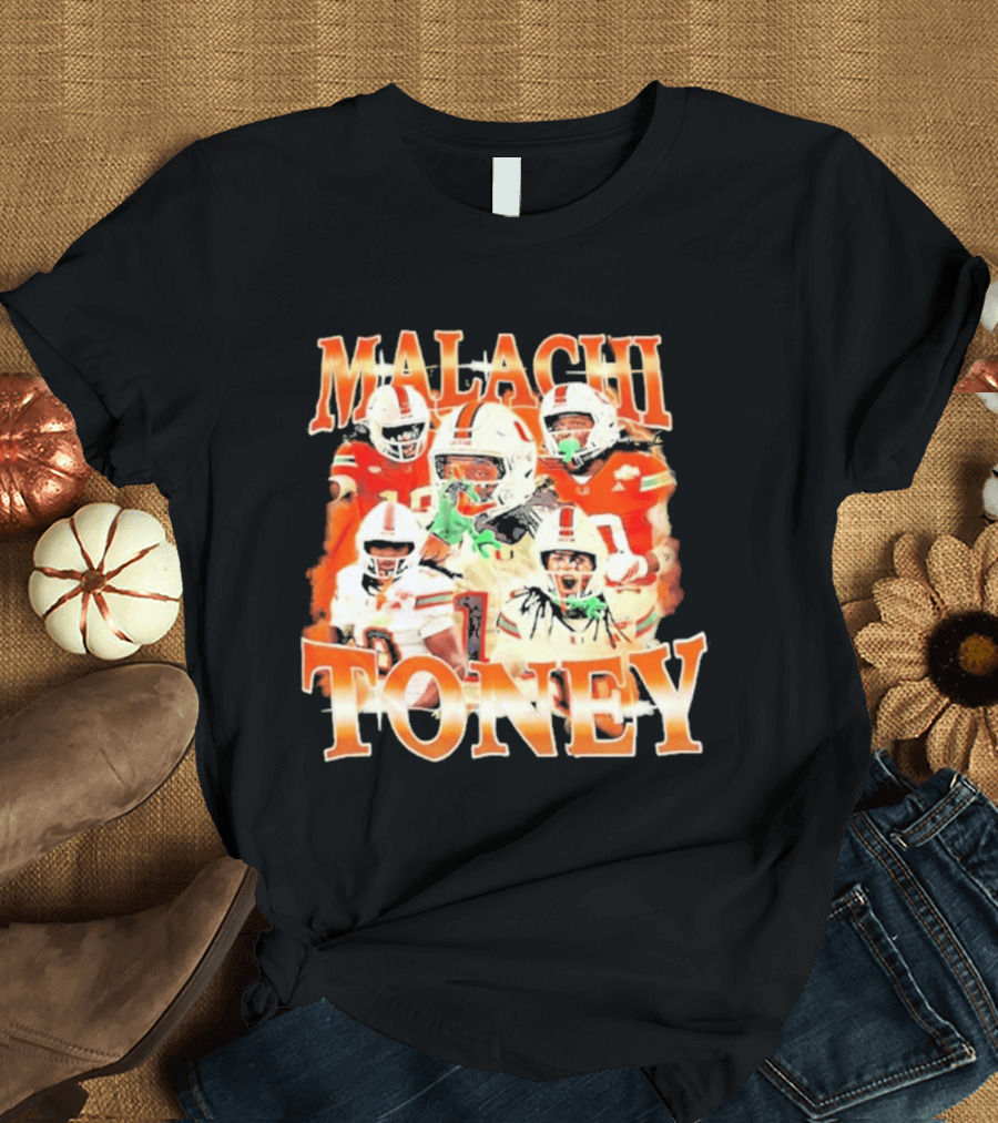 Malachi Toney Miami Hurricanes Football Collage T-Shirt