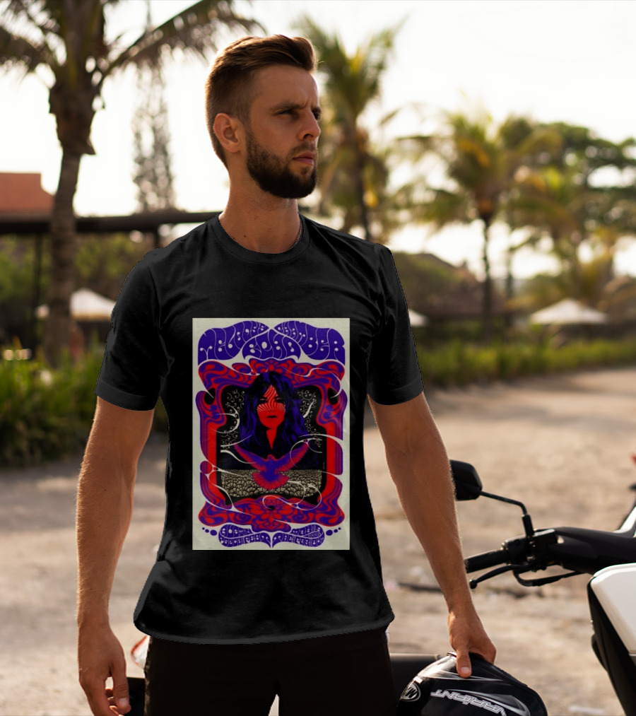 Melody's Echo Chamber Austin Psych Fest 2026 May 9 Austin TX Psychedelic Art Red Purple Woman Bird T-Shirt