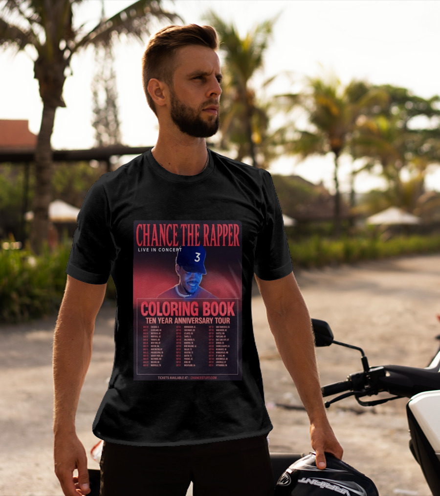 Chance The Rapper Live In Concert Coloring Book Ten Year Anniversary Tour 2026 T-Shirt