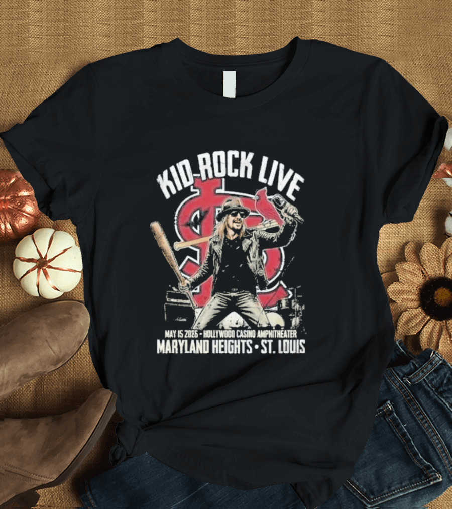 Kid Rock Live May 15 2026 Hollywood Casino Amphitheater St Louis Cardinals Maryland Heights T-Shirt