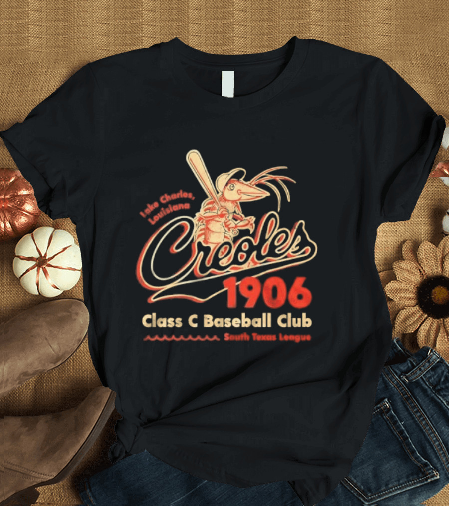 Lake Charles Louisiana Creoles 1906 Class C Baseball Club South Texas League T-Shirt