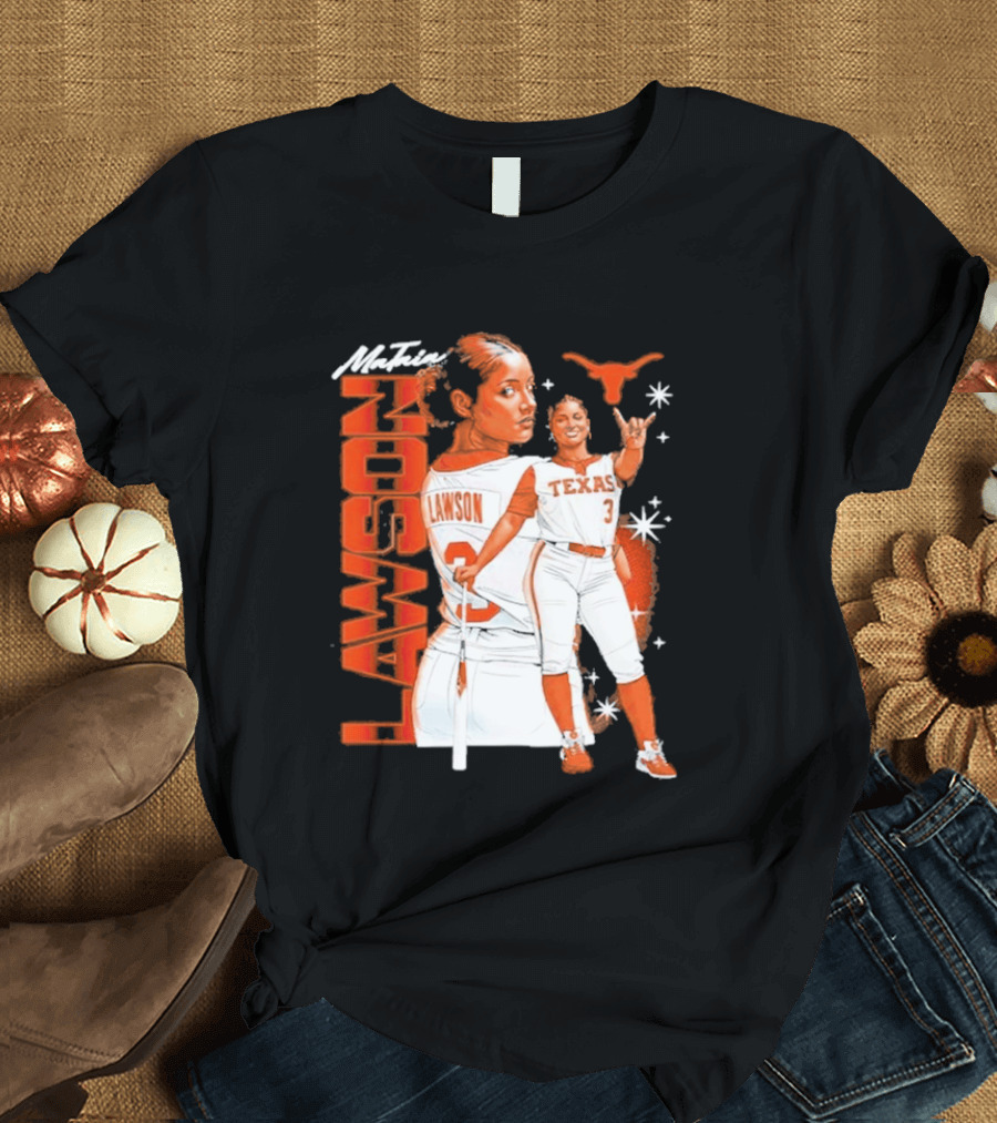 Mataia Lawson Texas Longhorns Softball Player Number 3 T-Shirt
