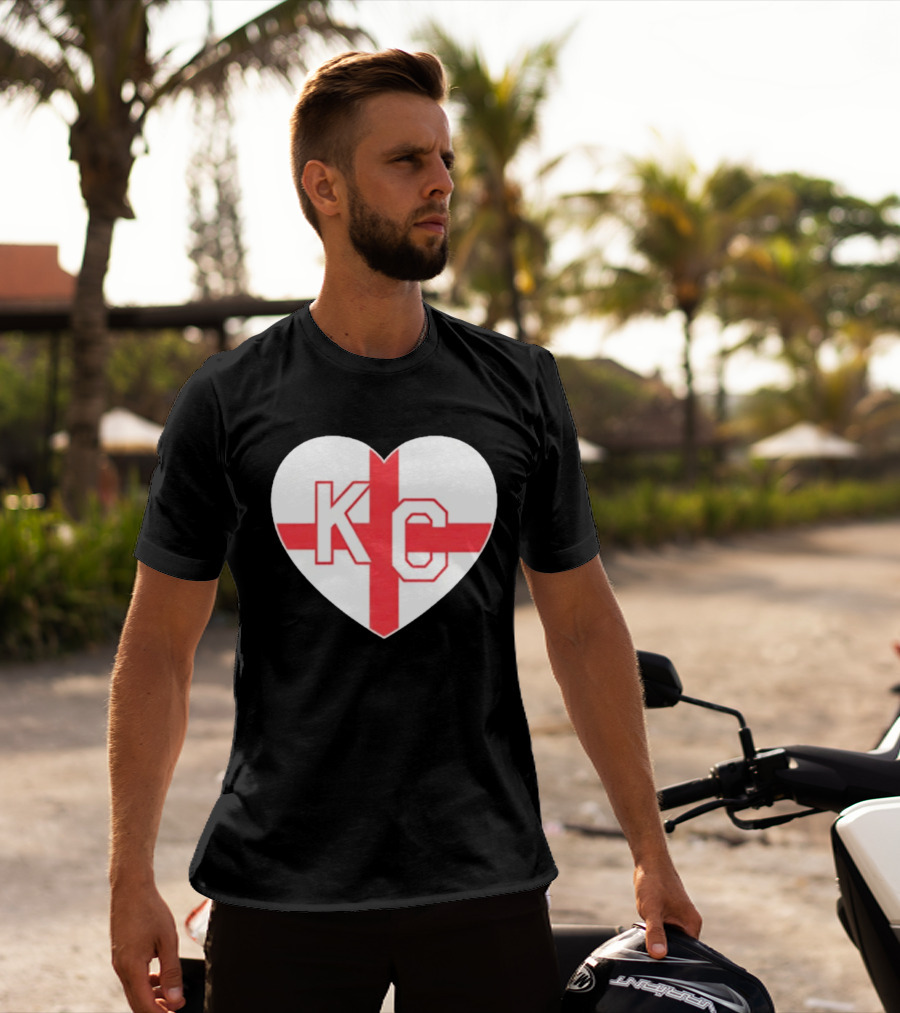 England Kansas City KC Heart Cross T-Shirt