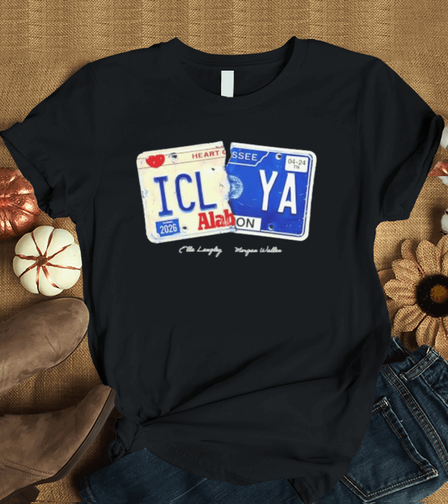 I Can't Love You Anymore Alabama Tennessee License Plate Heart Breakup T-Shirt