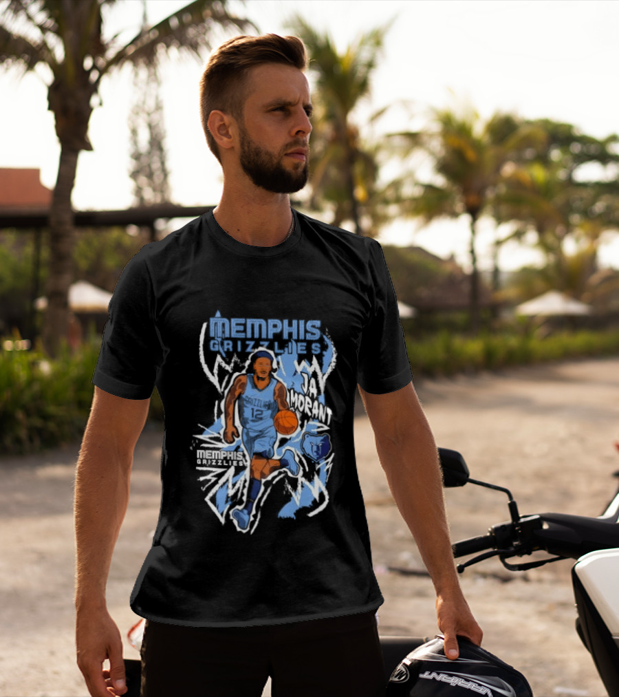 Ja Morant Memphis Grizzlies 12 NBA Chalked Up Dribble T-Shirt