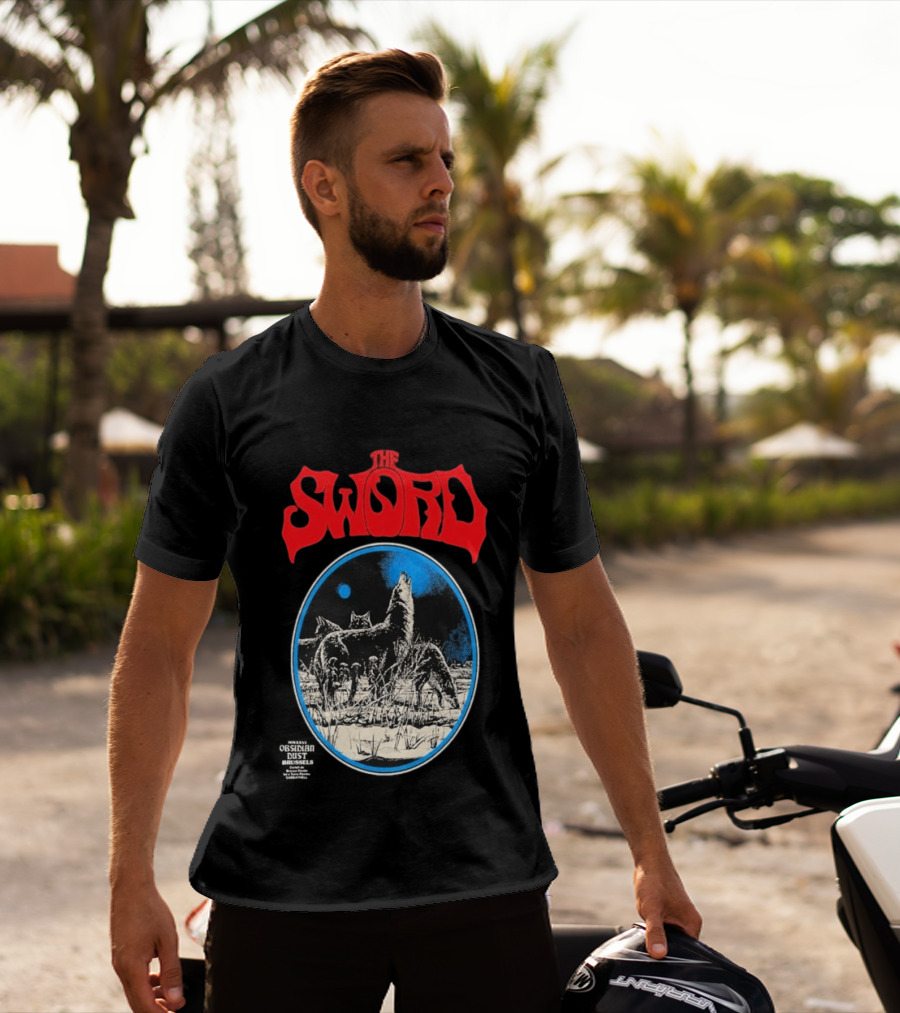 The Sword Brussels Belgium May 17 2026 Wolf Howling At Moon T-Shirt