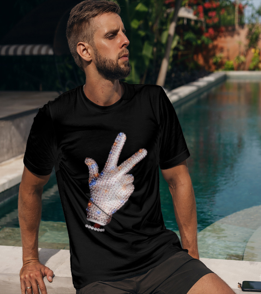 Captain Iceman New York Knicks Drake Iceman Sequined Glove Hand Gesture T-Shirt