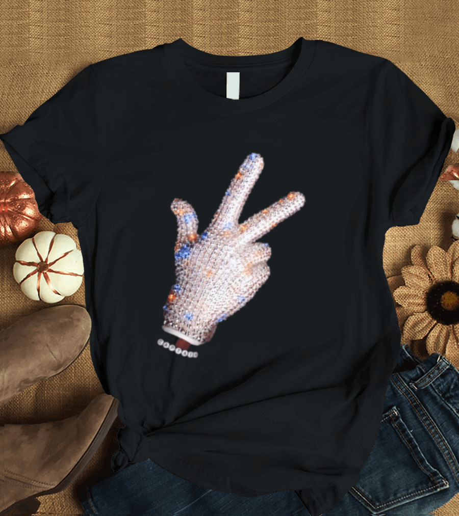 Captain Iceman New York Knicks Drake Iceman Sequined Glove Hand Gesture T-Shirt