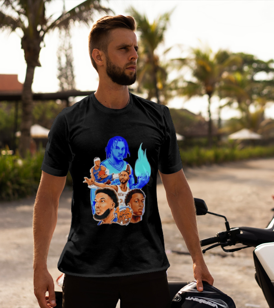Knicks Jalen Brunson OG Anunoby Mikal Bridges Karl Anthony Towns Basketball T-Shirt