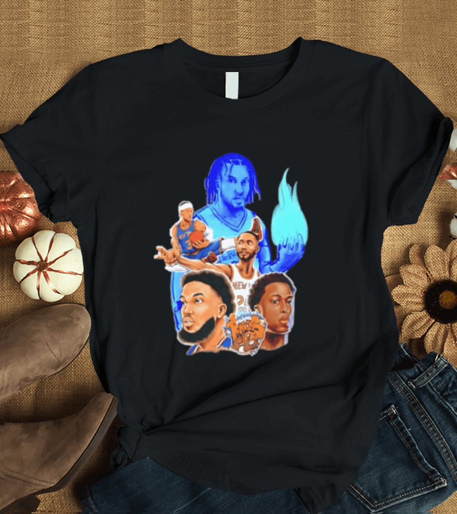 Knicks Jalen Brunson OG Anunoby Mikal Bridges Karl Anthony Towns Basketball T-Shirt