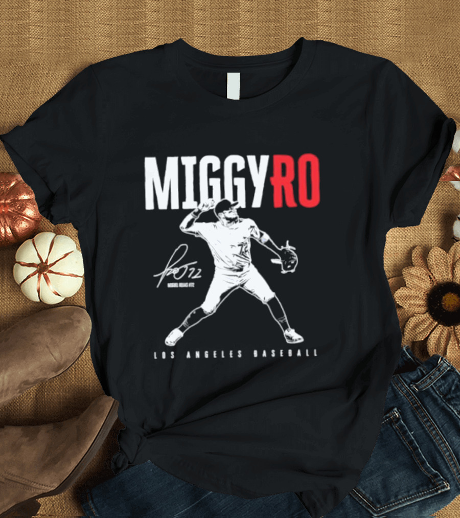 Miguel Rojas 72 Los Angeles Baseball MiggyRo Player Signature T-Shirt