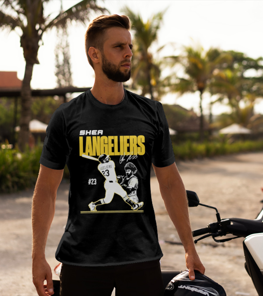 Shea Langeliers 23 Athletics Baseball Slugger Swing Signature T-Shirt