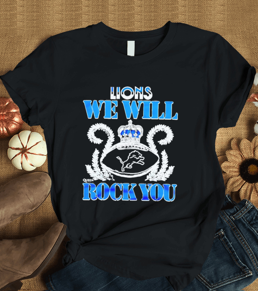 Detroit Lions We Will Rock You Queen Homage 2026 Tri Blend T-Shirt