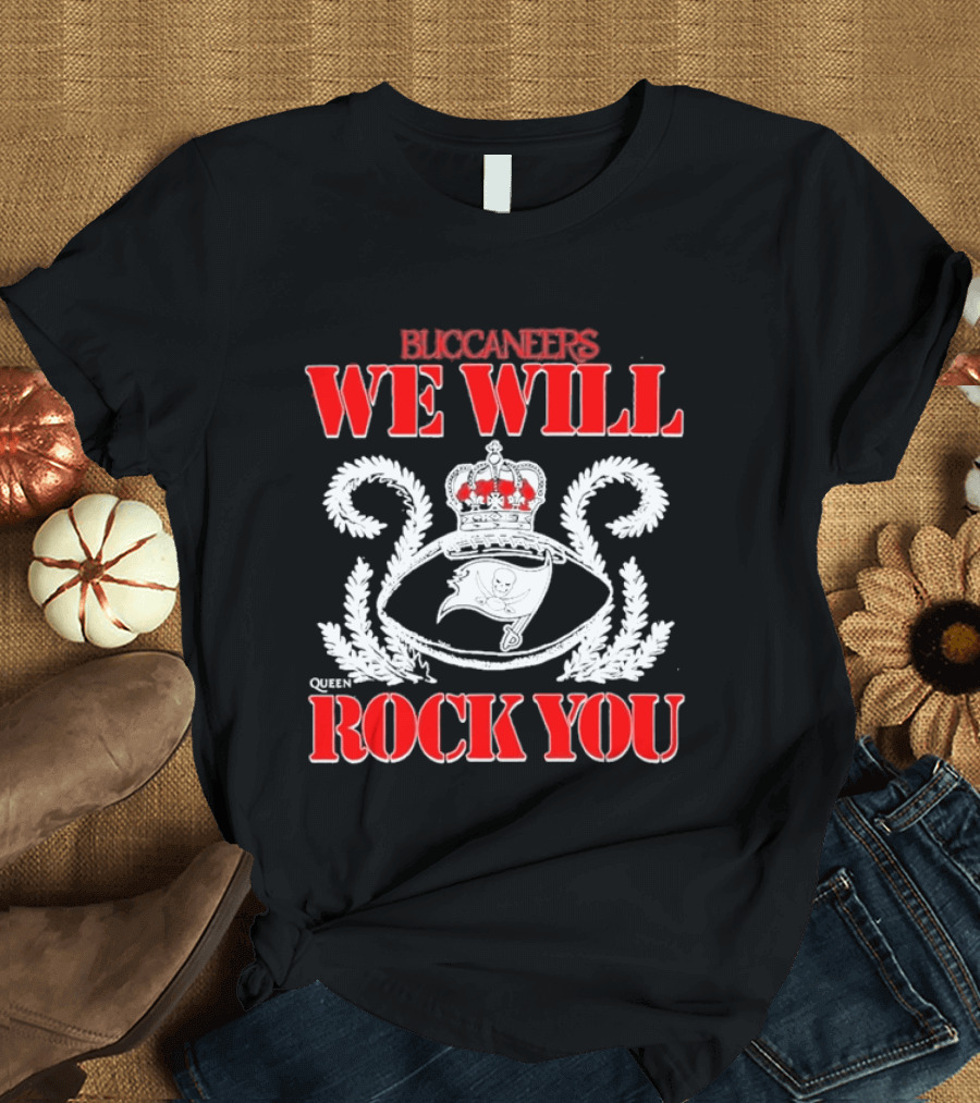 2026 Tampa Bay Buccaneers We Will Rock You Queen Tri Blend T-Shirt