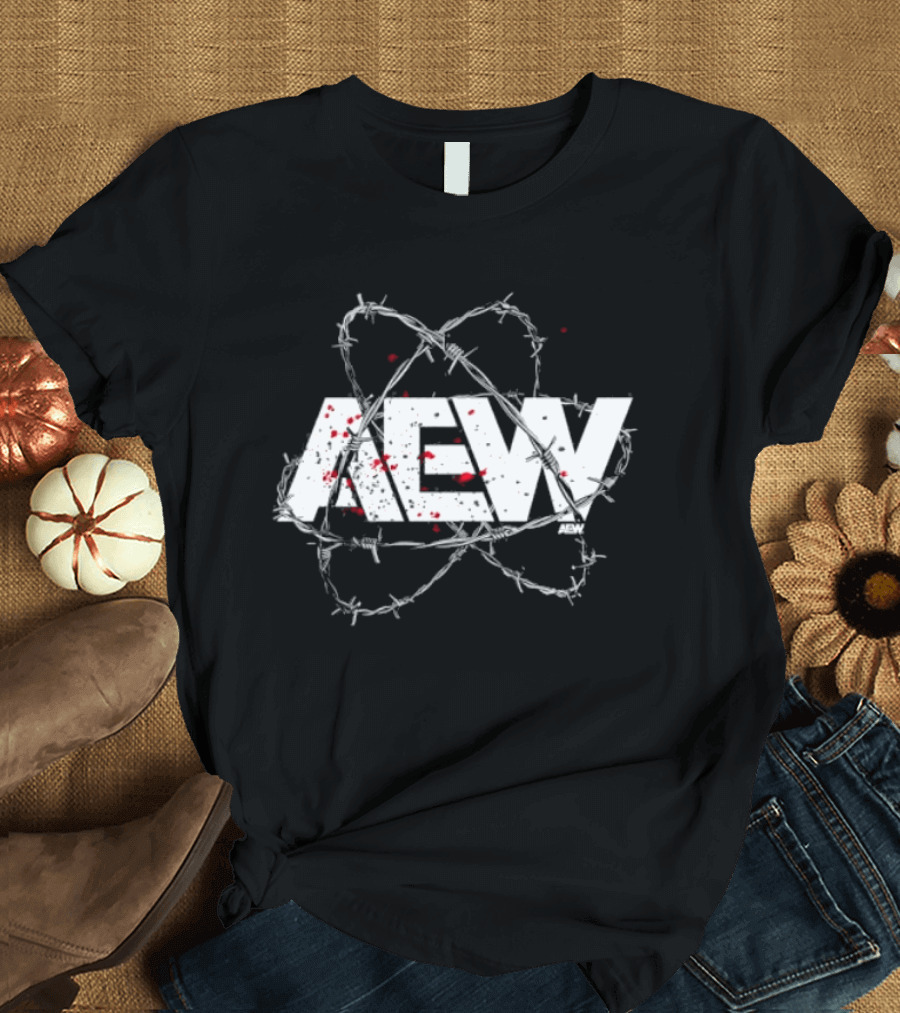 AEW Barbed Wire Blood Splatter T-Shirt
