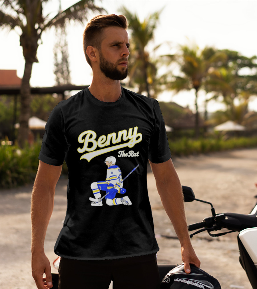 Benny The Rat Buffalo Sabres Number 6 Hockey Player Kneeling T-Shirt