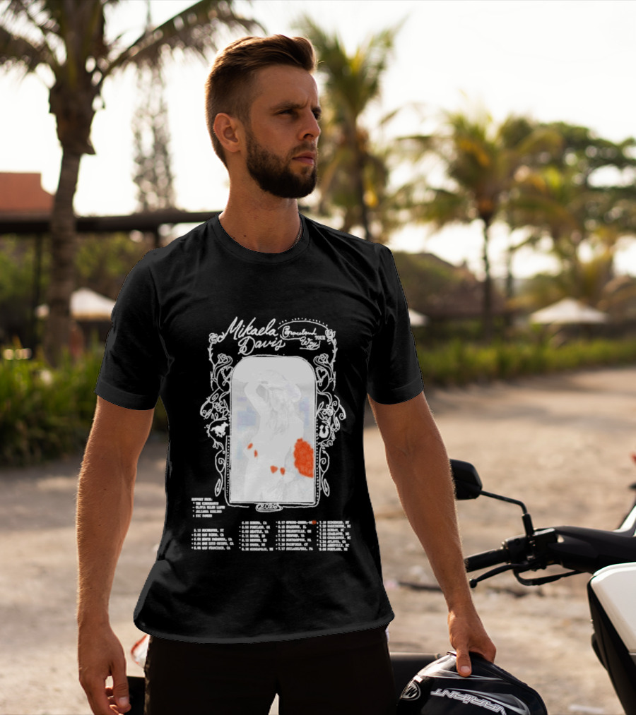 Mikaela Davis Graceland Way Tour 2026 With Dates And Rose Accents T-Shirt