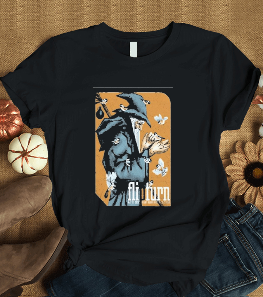 Flipturn Kilby Block Party May 17 2026 Salt Lake City Utah Wizard With Birds T-Shirt