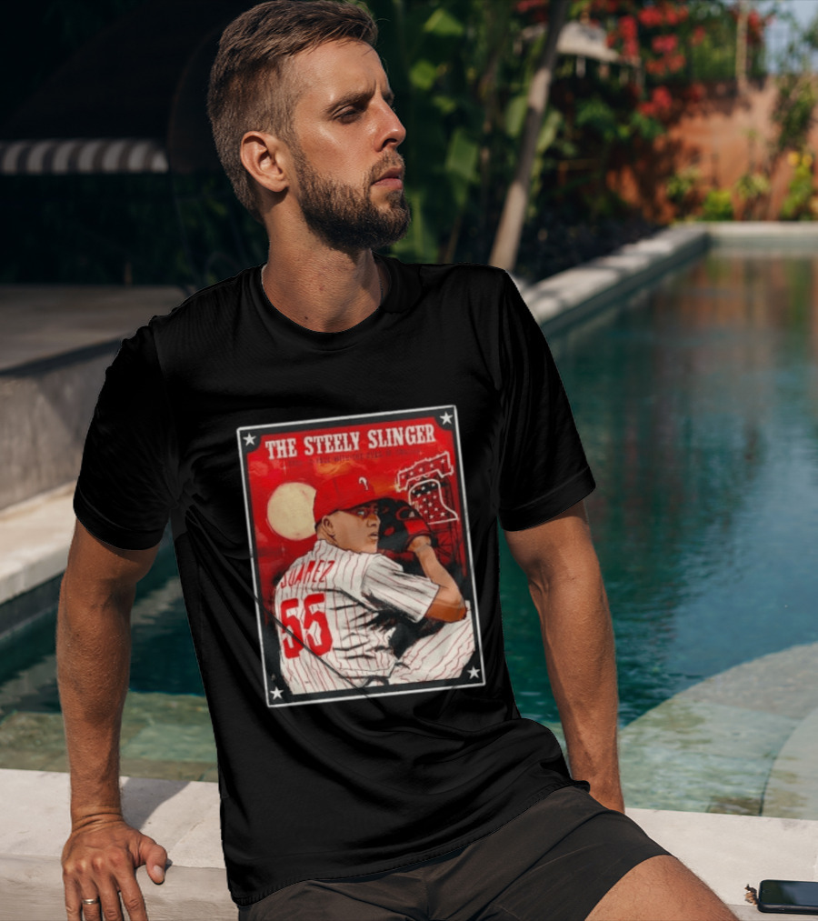 Philadelphia Phillies Ranger Suarez Steely Slinger 55 Baseball T-Shirt