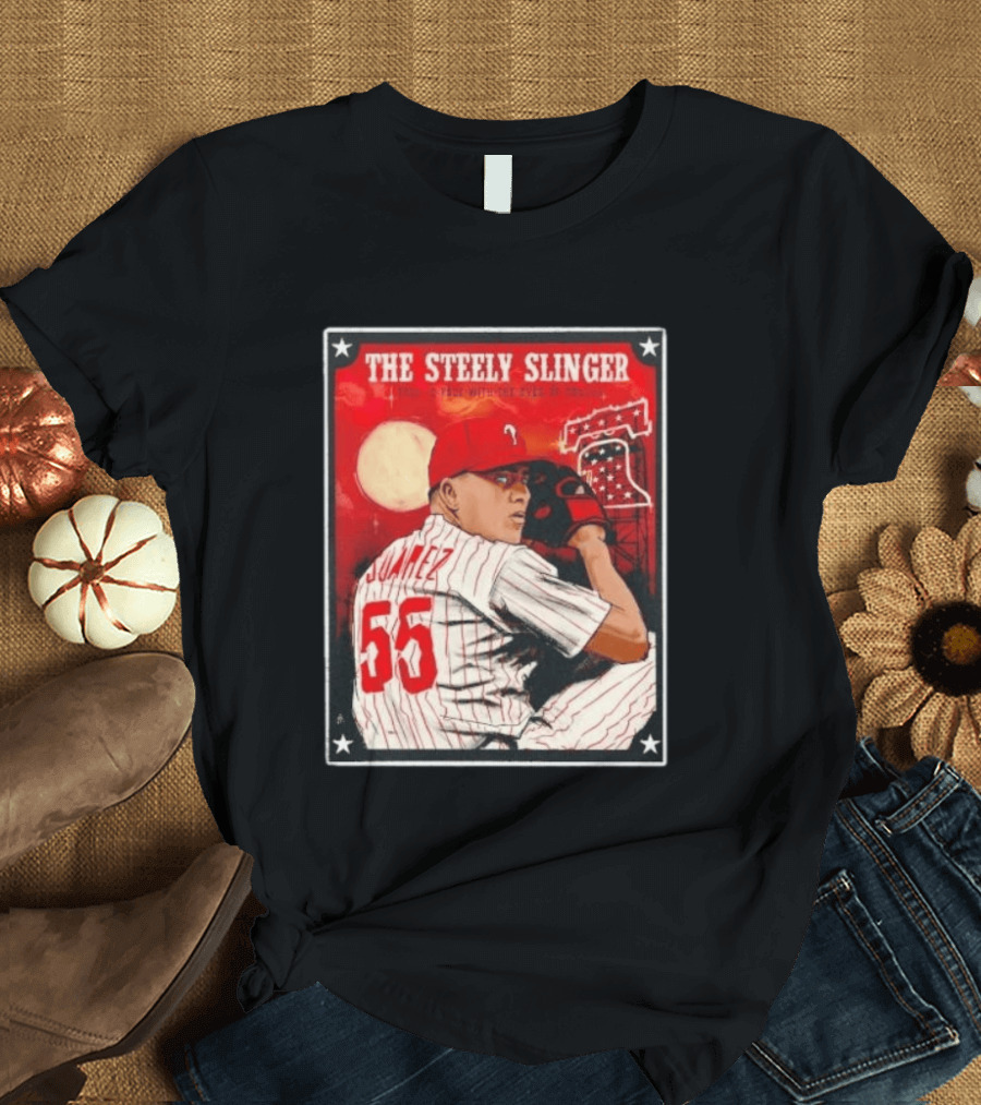 Philadelphia Phillies Ranger Suarez Steely Slinger 55 Baseball T-Shirt