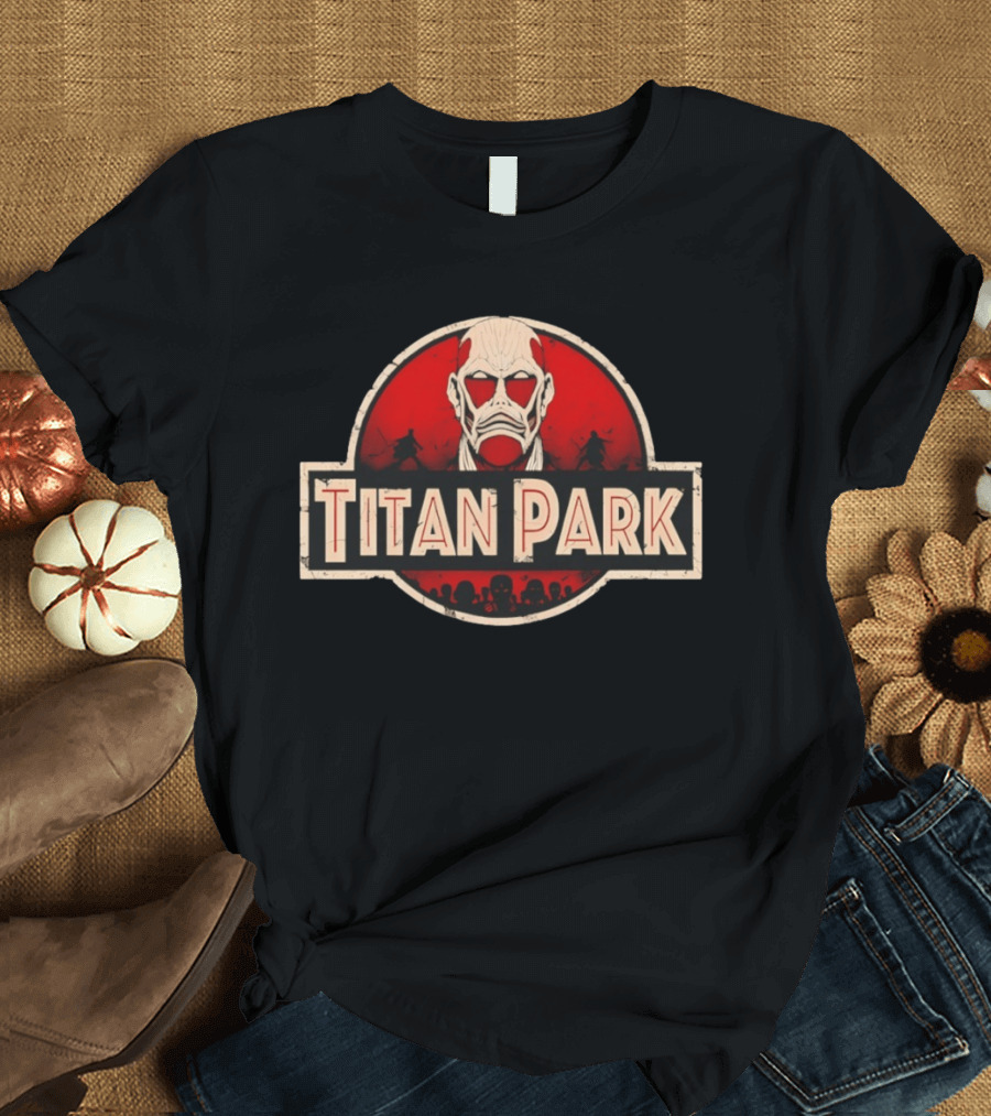 Titan Park Colossal Tribute Jurassic Park Attack On Titan Mashup T-Shirt