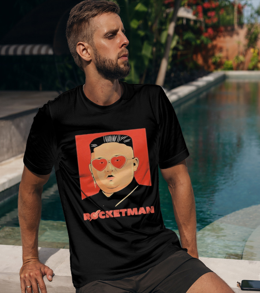 Kim Jong Un Heart Sunglasses Rocketman Meme T-Shirt