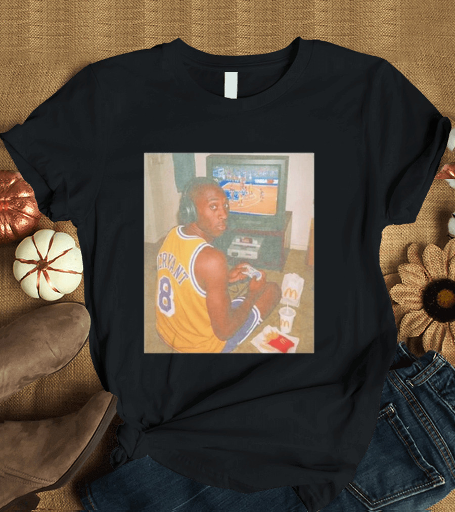 Kobe Bryant Number 8 Playing Retro NBA Video Game McDonald's Meal T-Shirt