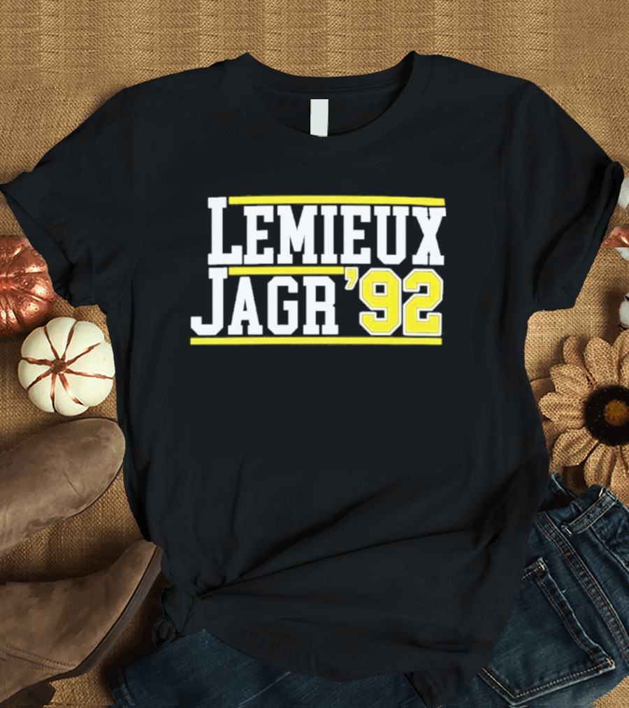 Lemieux Jagr '92 Retro Sports Memorabilia T-Shirt