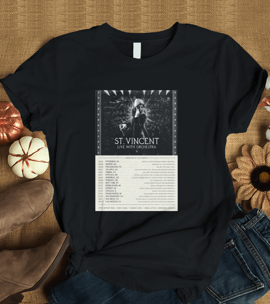 St Vincent Live With Orchestra 2026 Tour Conducted By Jules Buckley Dates And Locations T-Shirt