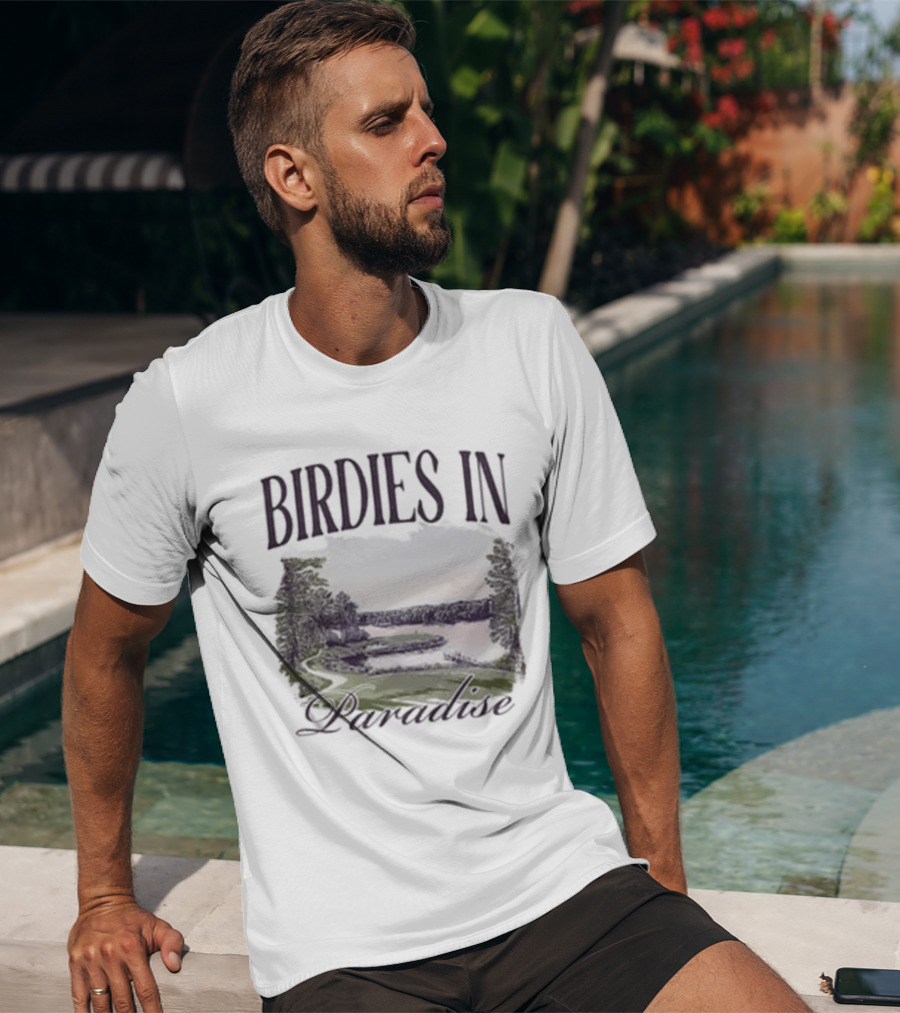 Birdies In Paradise Lake Pocket T-Shirt