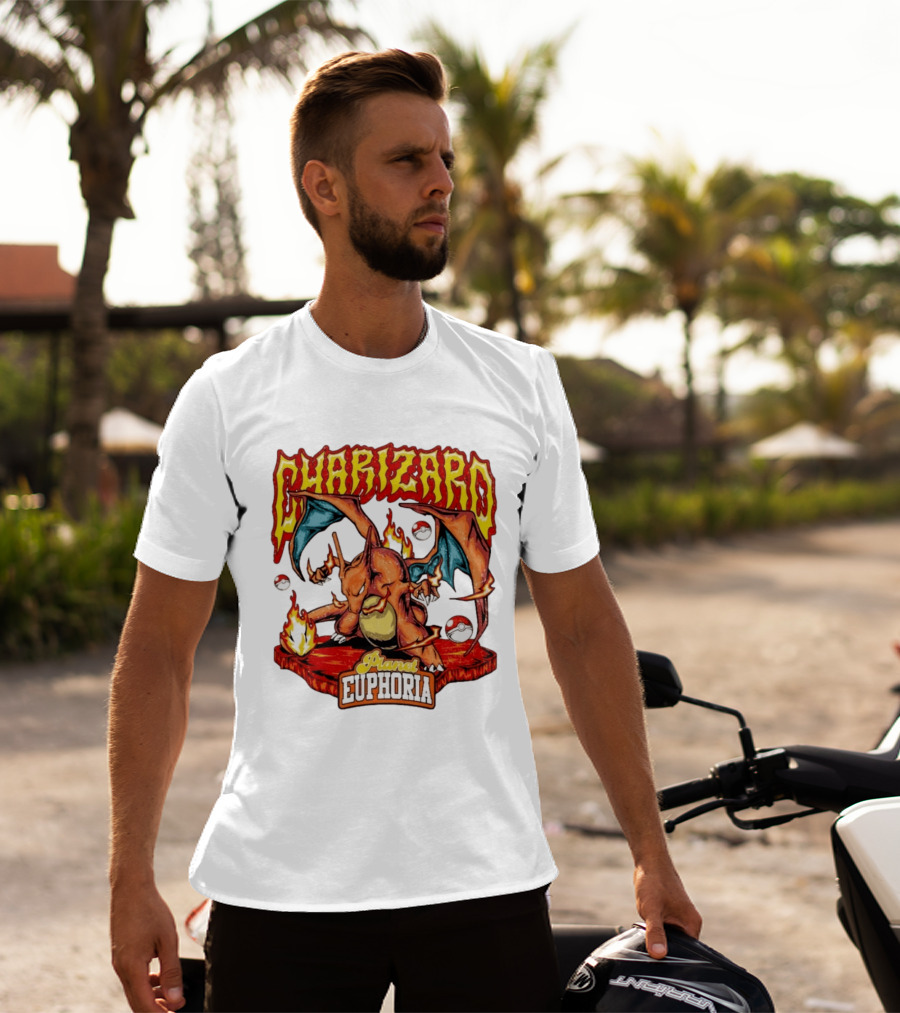 Charizard Flame Dragon Planet Euphoria Iconic Pokémon Battle T-Shirt