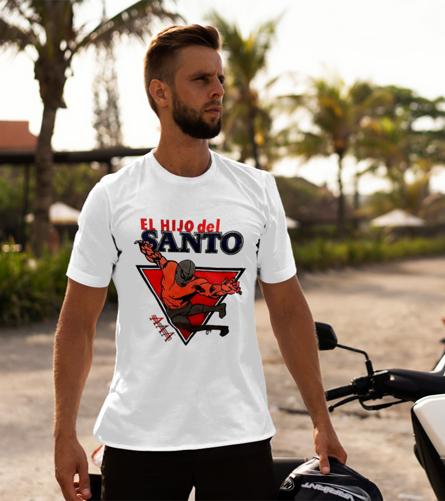El Hijo Del Santo AAA Lucha Libre Wrestler In Red Triangle T-Shirt
