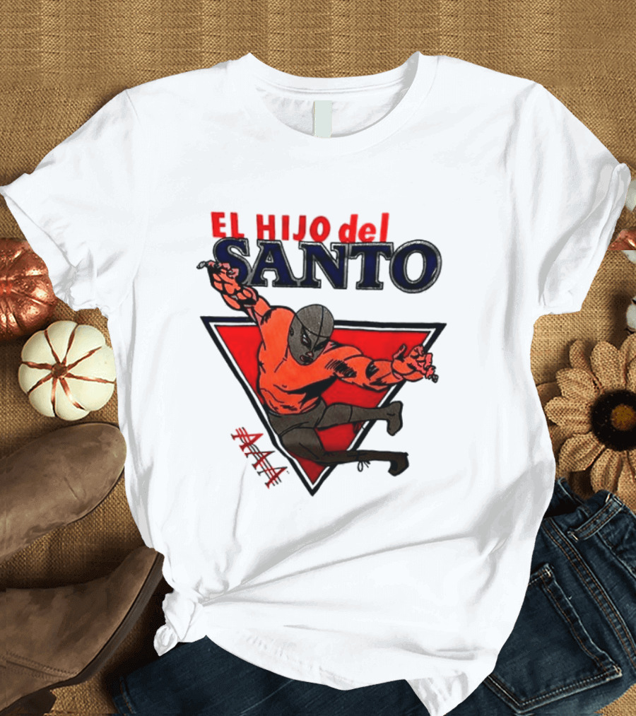 El Hijo Del Santo AAA Lucha Libre Wrestler In Red Triangle T-Shirt