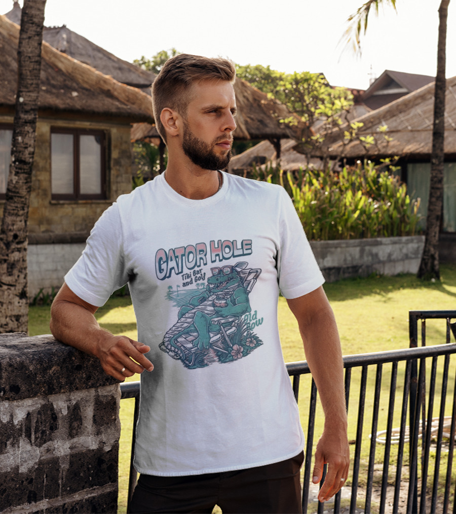Gator Hole Tibi Bar Golf Crocodile Relax T-Shirt