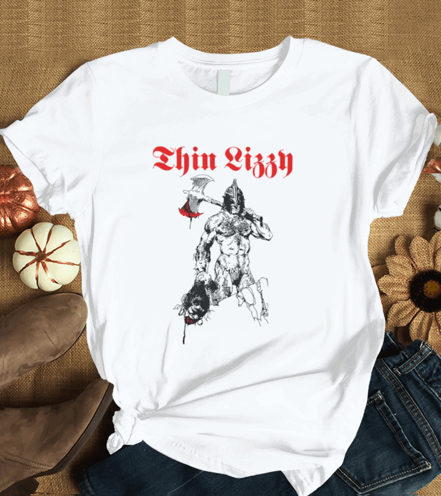 Thin Lizzy Blood Will Spill Warrior Axe T-Shirt