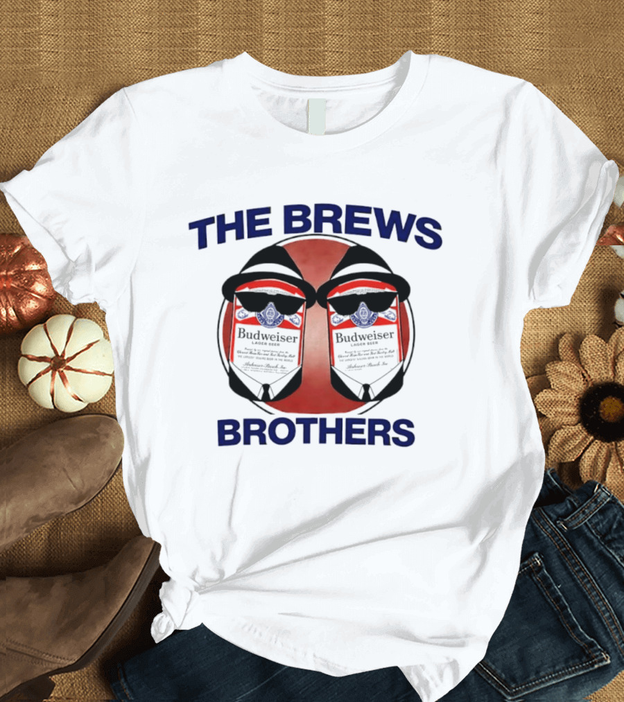 Budweiser The Brews Brothers Parody Iconic Red Label Duo T-Shirt