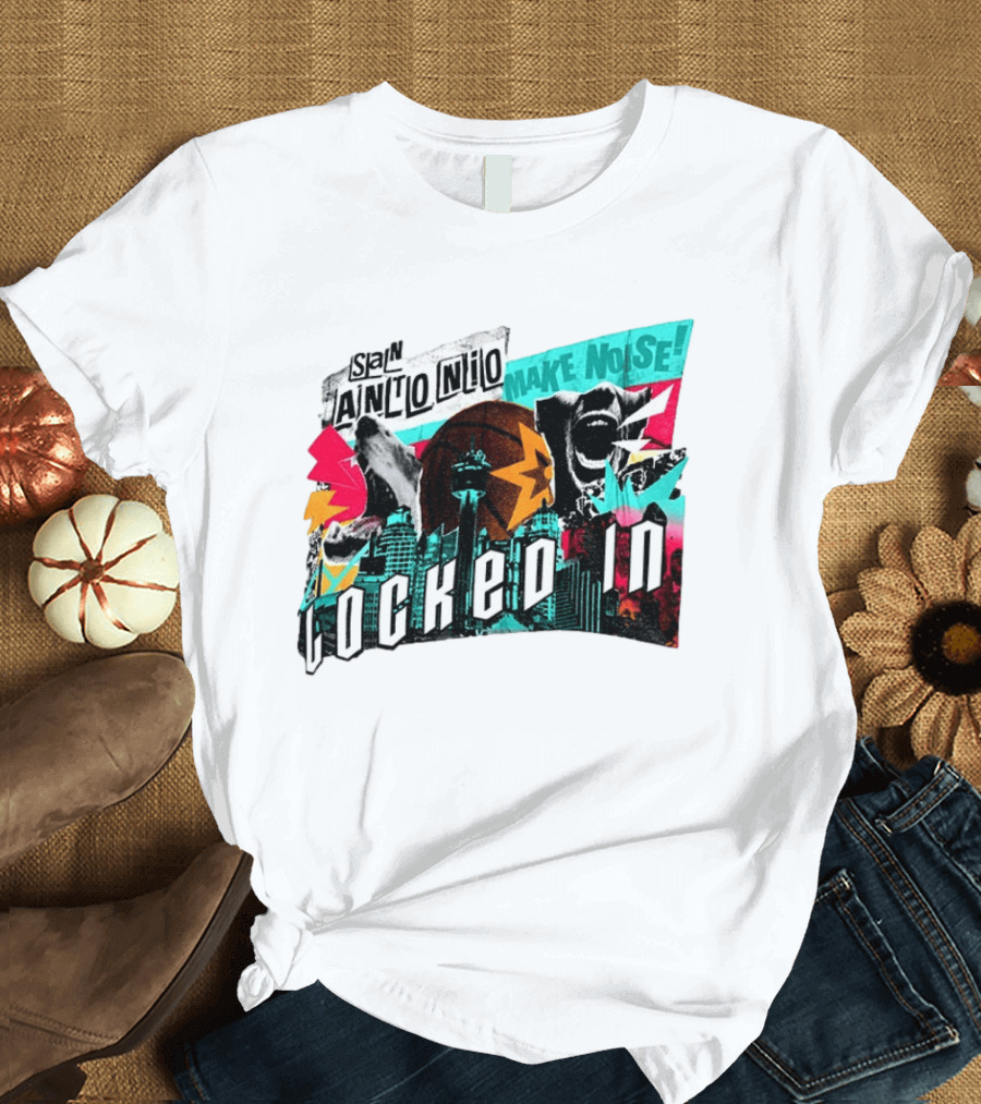 San Antonio Spurs Locked In Make Noise Basketball T-Shirt