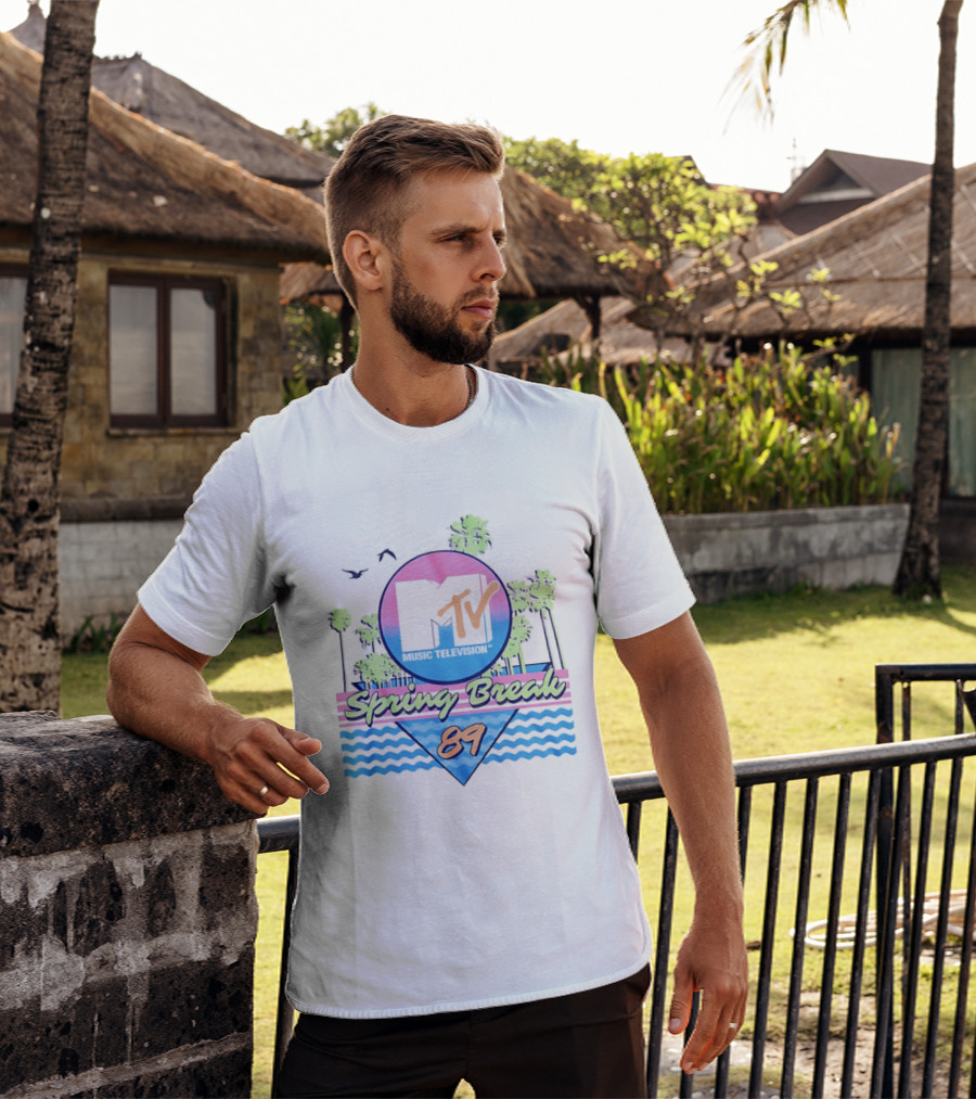 MTV Spring Break 89 Retro Vibe Palm Trees Vintage Aesthetic T-Shirt