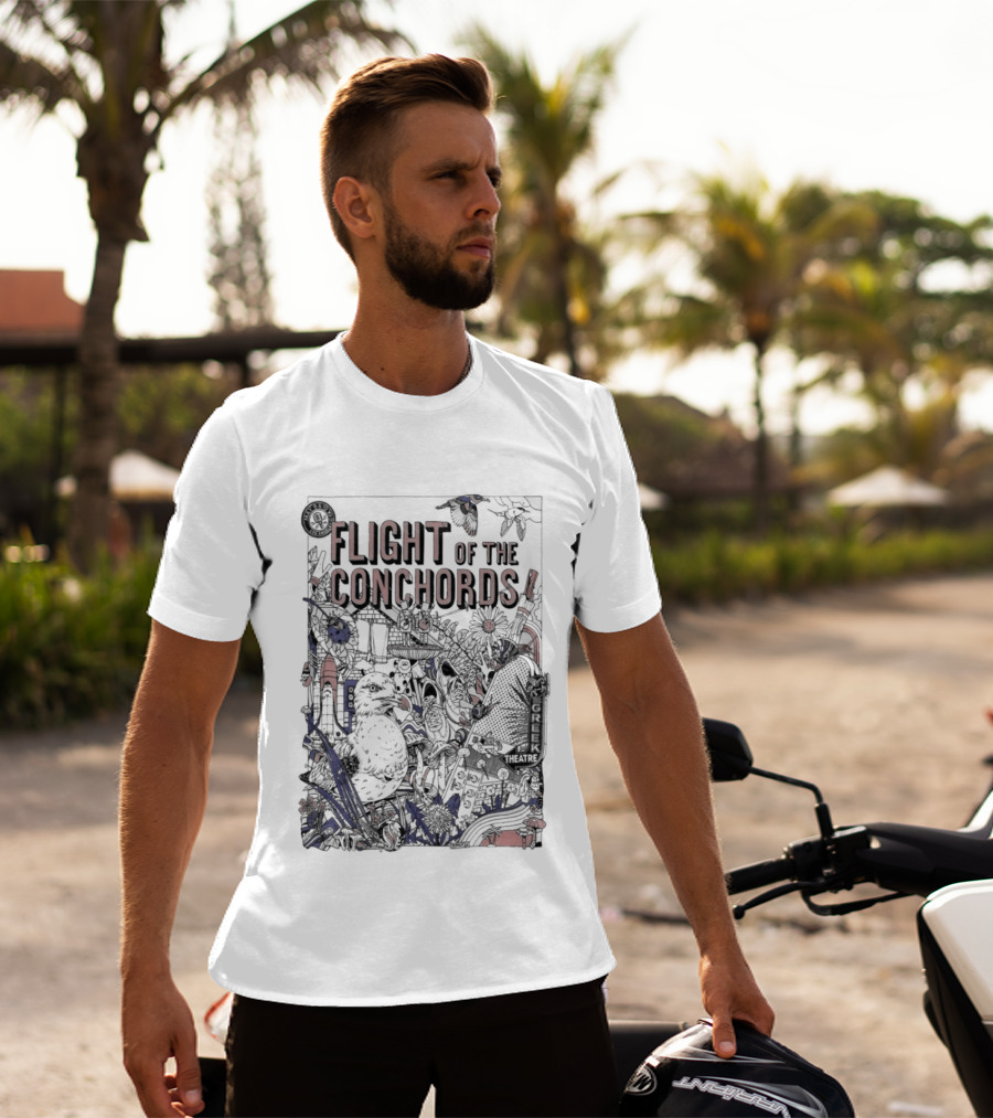 Flight Of The Conchords Los Angeles CA Botanical Owl And Cityscape T-Shirt
