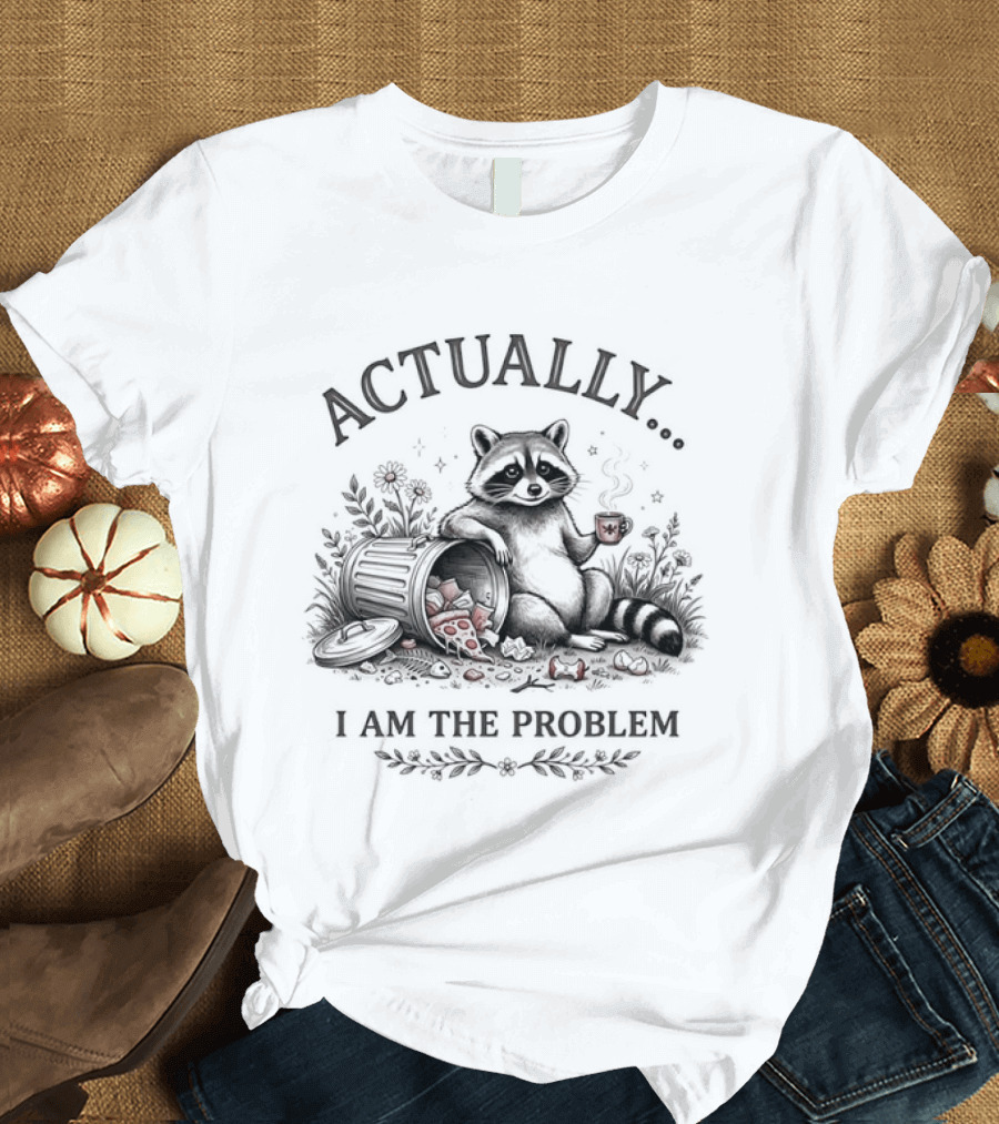 Actually I Am The Problem Raccoon Trash T-Shirt