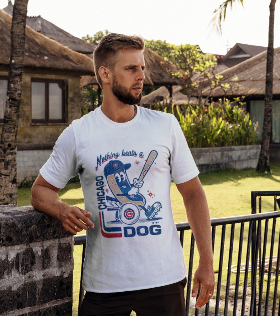 Chicago Cubs Hot Dog Nothing Beats A Chicago Dog T-Shirt