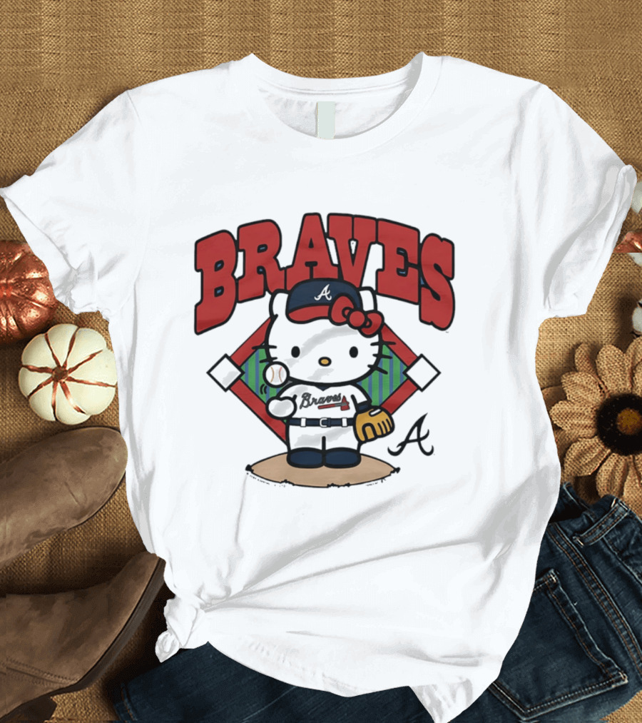 Hello Kitty Braves Baseball Collaboration With Atlanta Braves T-Shirt