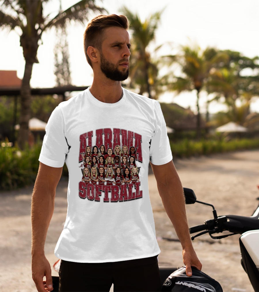 Crimson Tide Softball Alabama Team Caricature Players T-Shirt