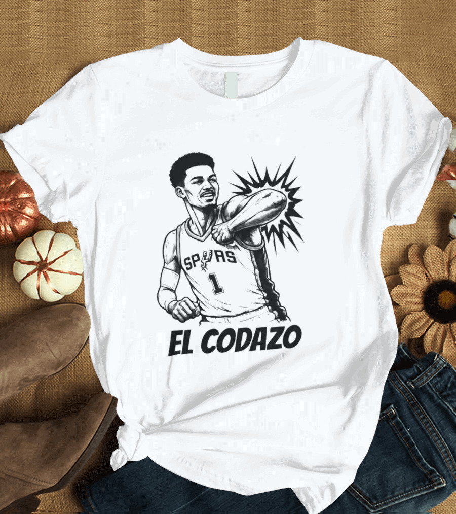 Victor Wembanyama Spurs Number One El Codazo Sketch T-Shirt