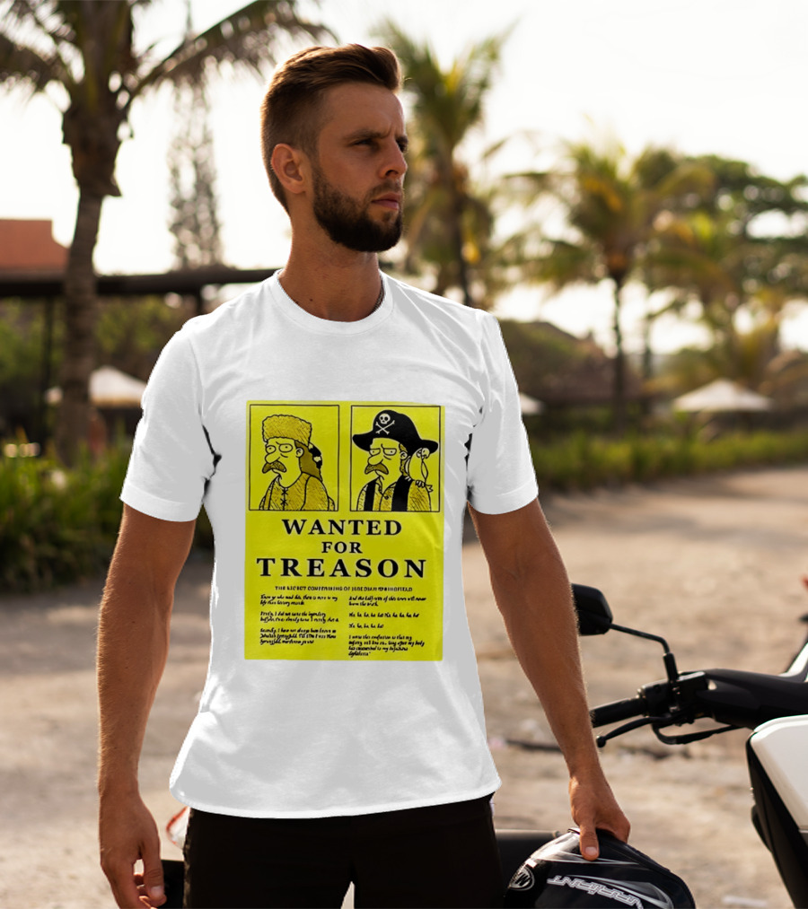 Wanted For Treason Kirk Van Houten Pirate And Russian Hat Cartoon Wanted T-Shirt