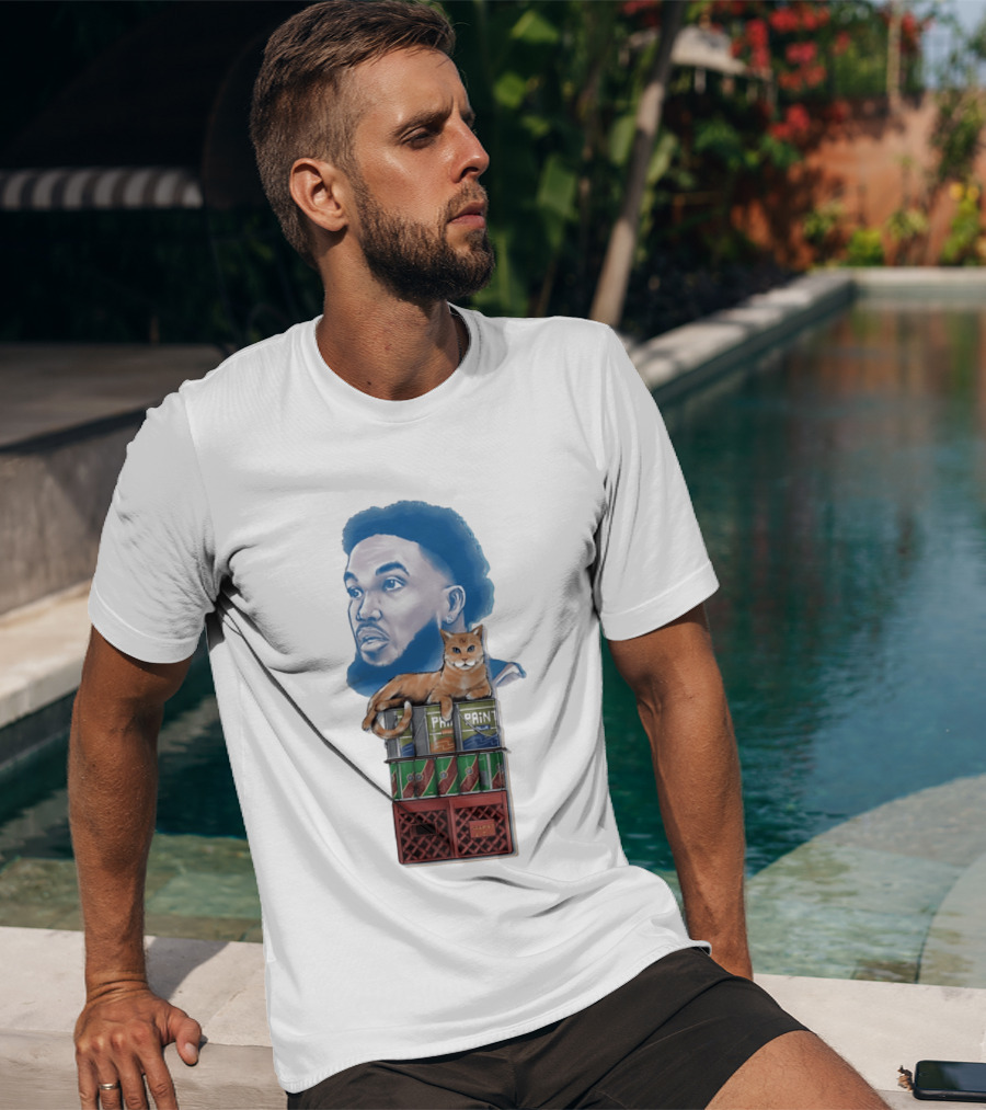 Karl Anthony Towns New York Knicks Bodega Cat And Paint Cans T-Shirt