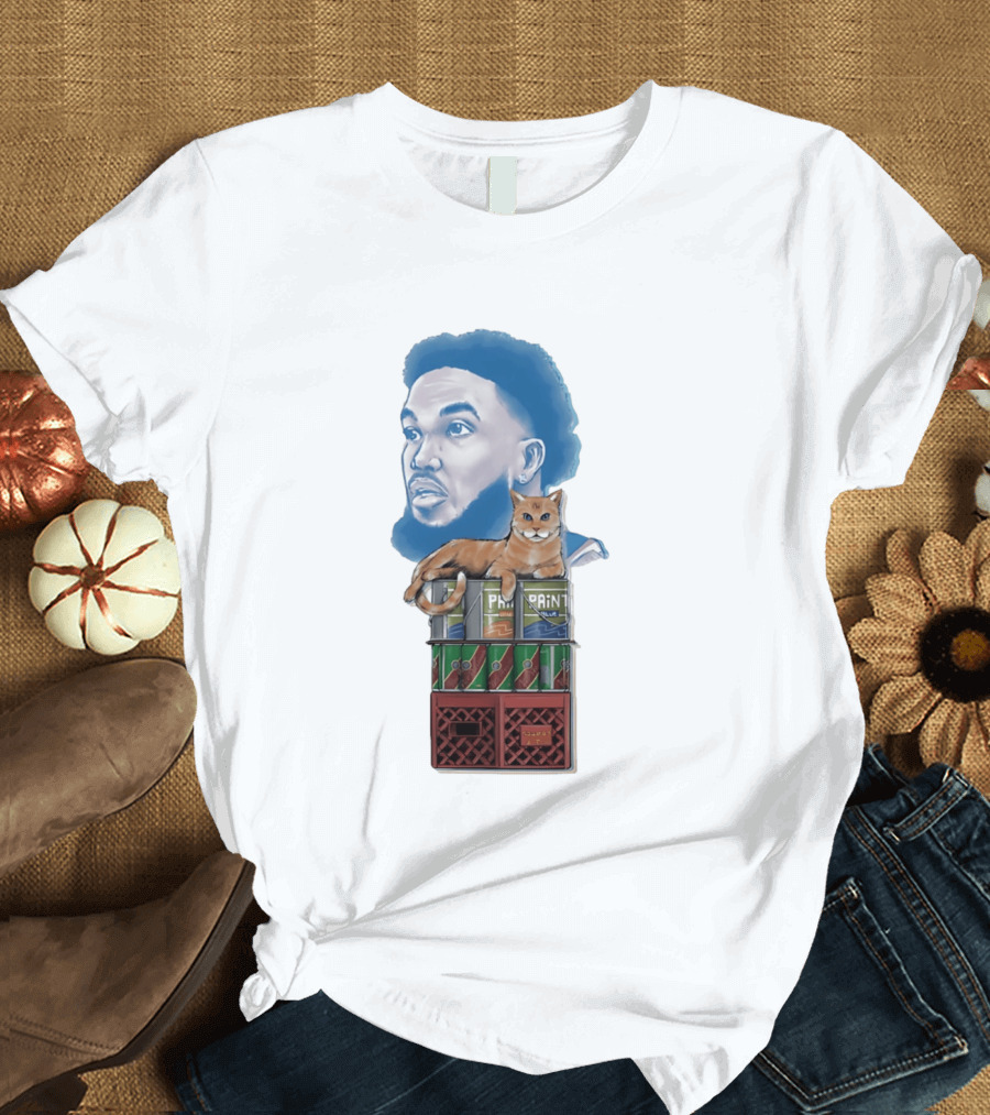 Karl Anthony Towns New York Knicks Bodega Cat And Paint Cans T-Shirt