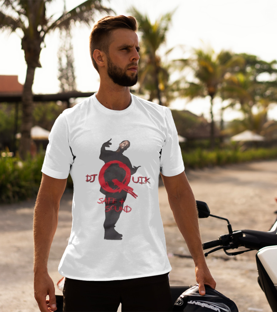DJ Quik Safe Sound Album Cover Art Featuring Bold Red Lettering T-Shirt