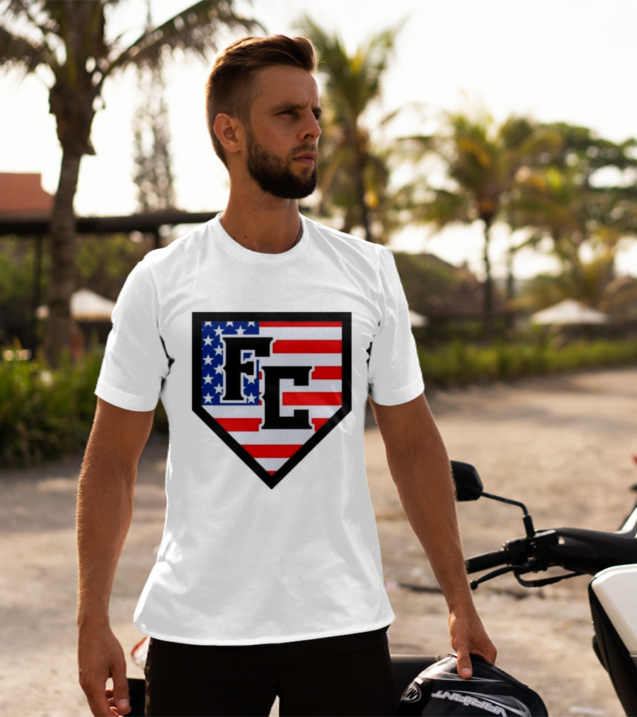 FC Patriotic Home Plate USA Flag White Regular 5000 T-Shirt