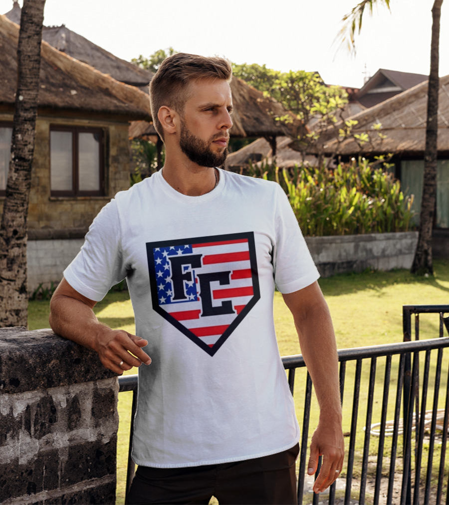 FC Patriotic Home Plate USA Flag White Regular 5000 T-Shirt